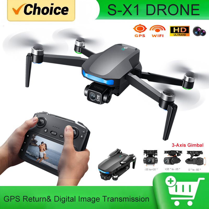 Drone Rc With Screen - S-X1 MAX GPS Drone with 3-Axis