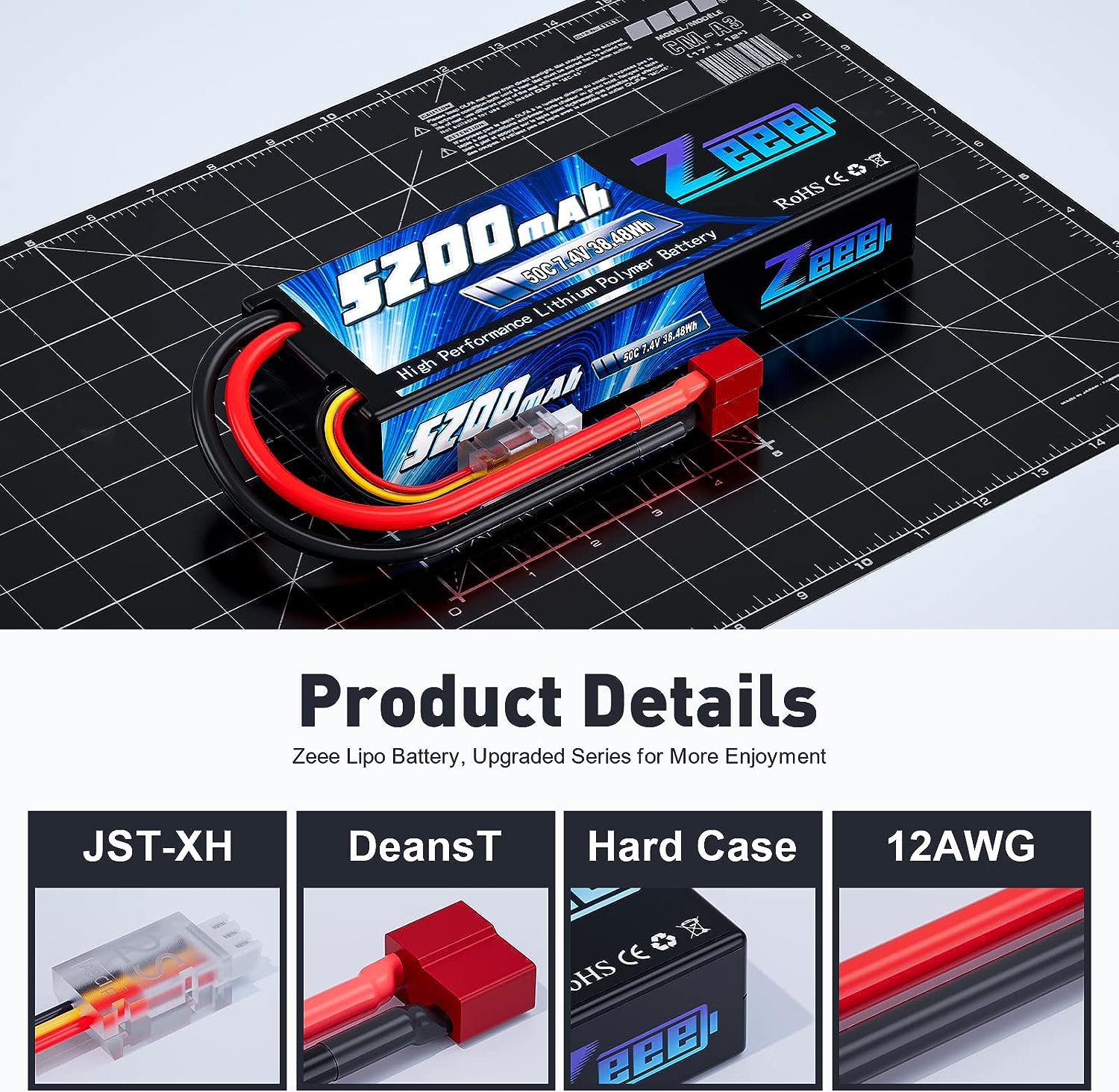 Zeee 5200mAh 2S RC Lipo Batter - Drone Rc Land recension och pris