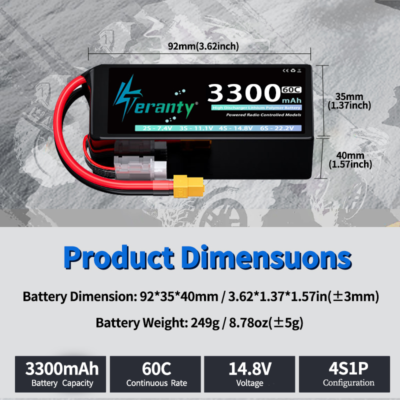 TERANTY 4S 3300mAh Lipo Batter - Drone Rc Truck recension och pris