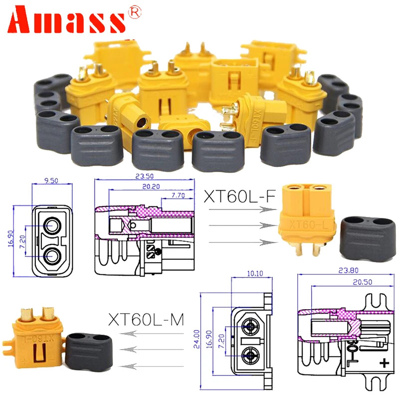 5pair/lot Amass XT60-L XT60L B - Drone Rc Truck recension och pris