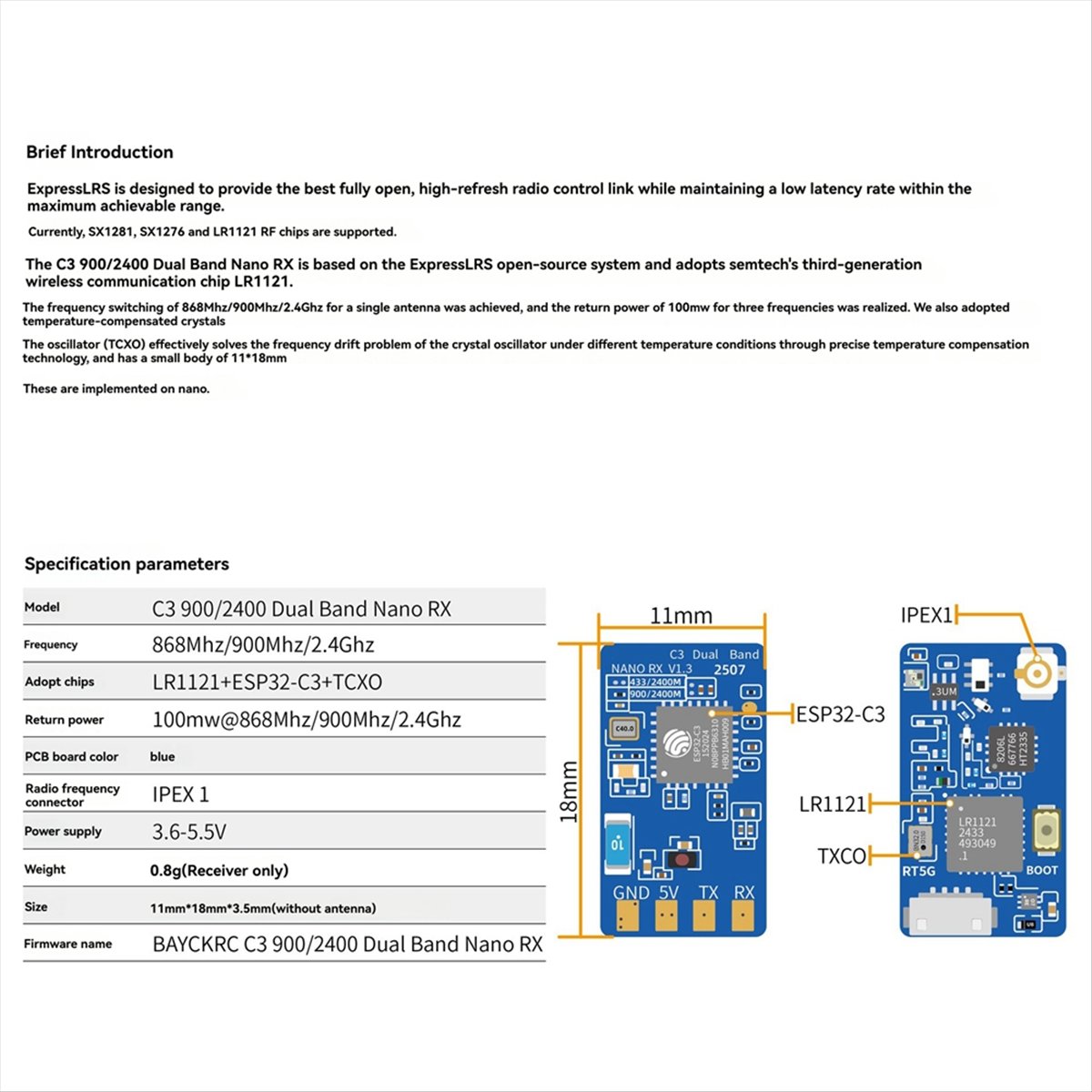 Hot Sale ELRS Dual Band Nano R - Drone Rc Frequency recension och pris