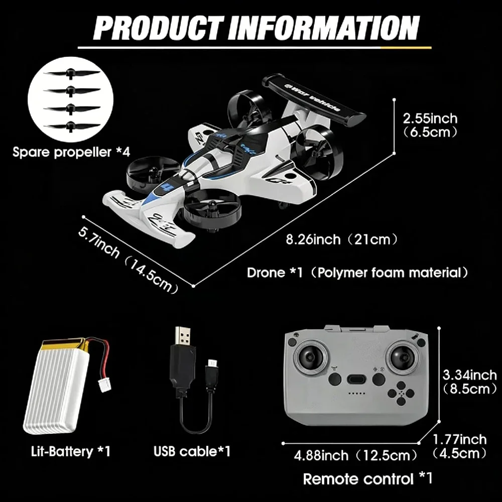 2 in 1 RC Flying Drone Car Dua - Drone Rc Land recension och pris